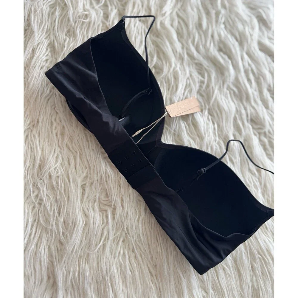 Skims Wireless Form Micro Strap Plunge Bra Onyx Size 34DD - Picture 6 of 7